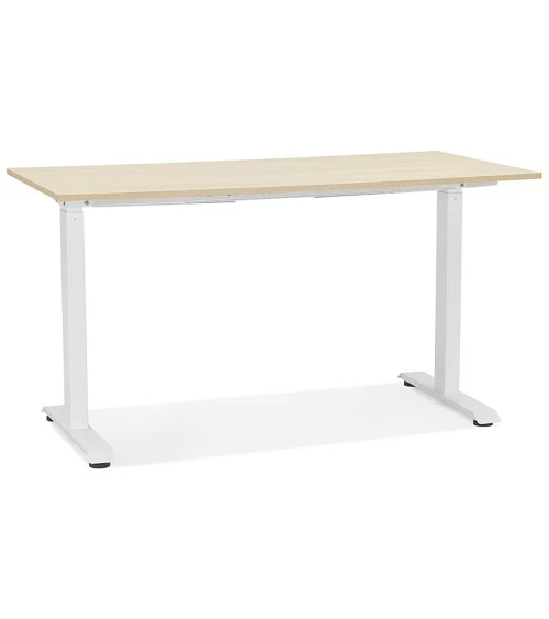 Bureau design 140 cm métal Blanc OLLA Bois