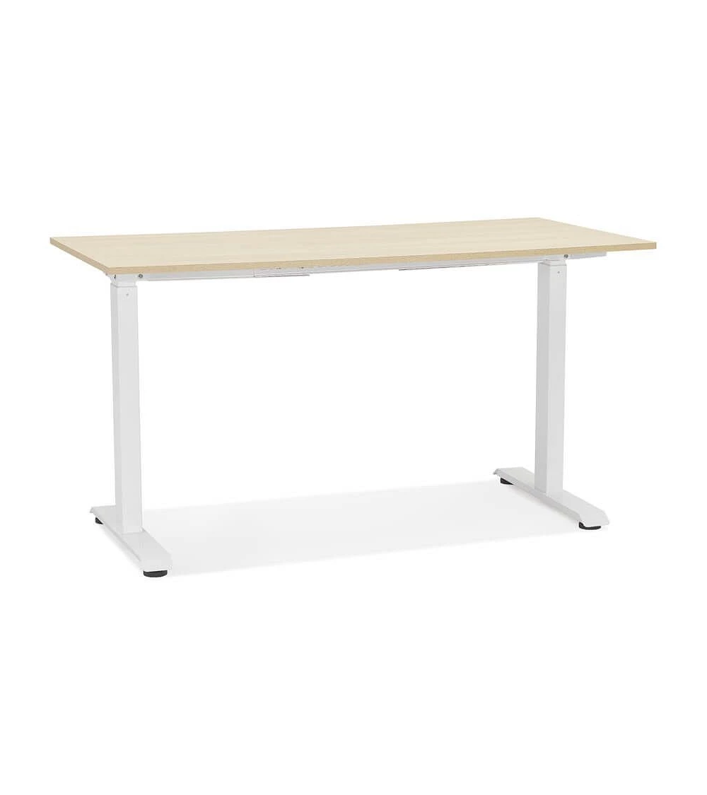 Bureau design 140 cm métal Blanc OLLA Bois