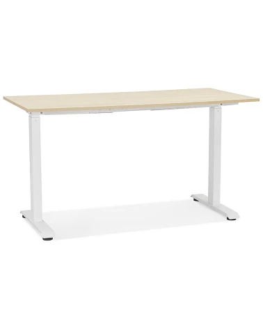 Bureau design 140 cm métal Blanc OLLA Bois