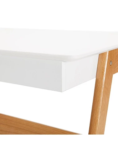 Bureau bois massif 120 cm TRETO MDF blanc mat