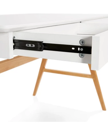 Bureau bois massif 120 cm TRETO MDF blanc mat