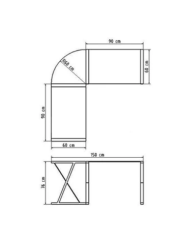 bureau design angle DELO Verre trempé teinté noir (8mm)