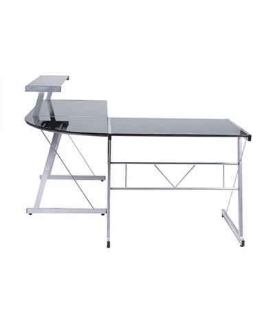 bureau design angle DELO Verre trempé teinté noir (8mm)