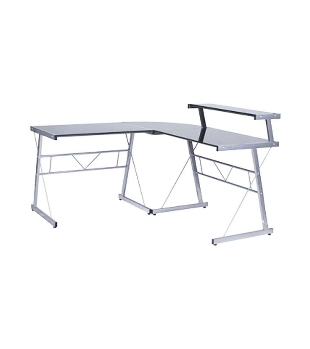 bureau design angle DELO Verre trempé teinté noir (8mm)