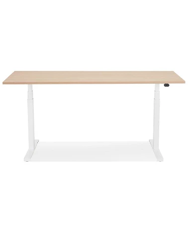 Bureau design métal Blanc 140 cm DROIDE Bois mélaminé couleur naturelle