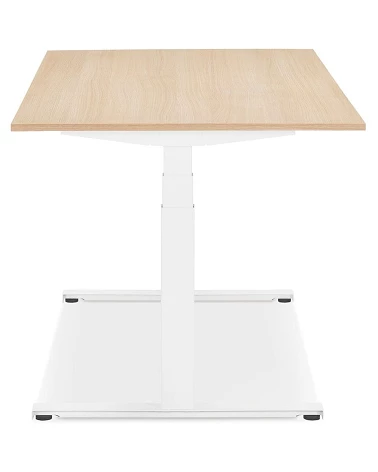 Bureau design métal Blanc 140 cm DROIDE Bois mélaminé couleur naturelle