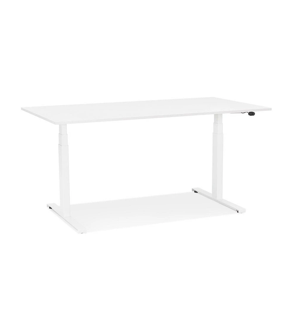 Bureau design métal Blanc DROIDE 140 Bois mélaminé blanc