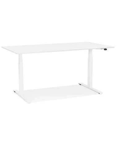 Bureau design métal Blanc DROIDE 140 Bois mélaminé blanc