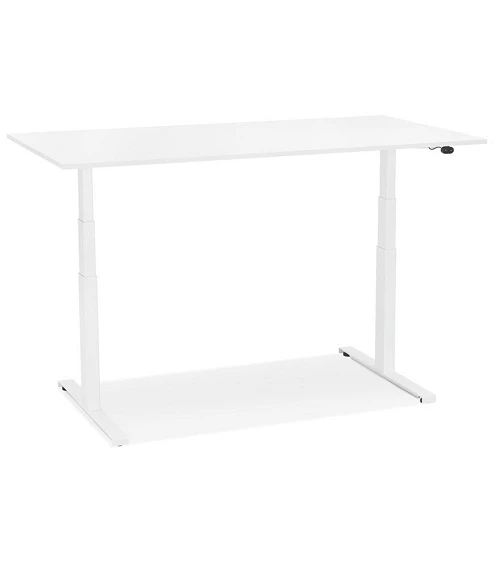 Bureau design métal Blanc 140 cm DROIDE Bois mélaminé blanc