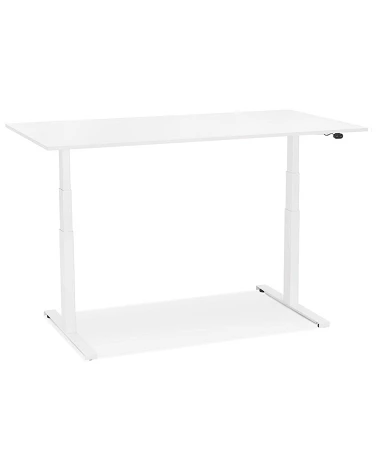 Bureau design métal Blanc 140 cm DROIDE Bois mélaminé blanc