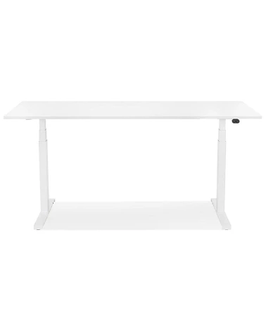 Bureau design métal Blanc 140 cm DROIDE Bois mélaminé blanc