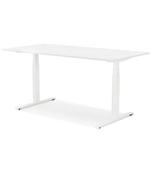 Bureau design métal Blanc 140 cm DROIDE Bois mélaminé blanc