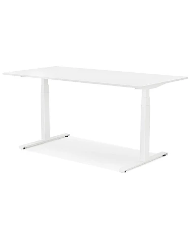 Bureau design métal Blanc 140 cm DROIDE Bois mélaminé blanc