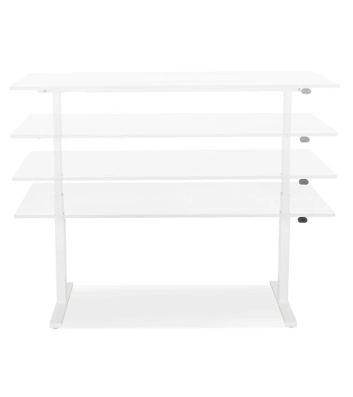 Bureau design métal Blanc 140 cm DROIDE Bois mélaminé blanc