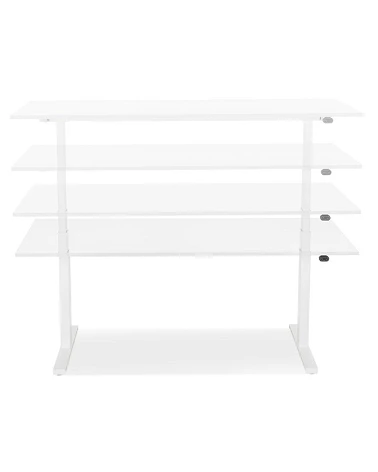 Bureau design métal Blanc 140 cm DROIDE Bois mélaminé blanc