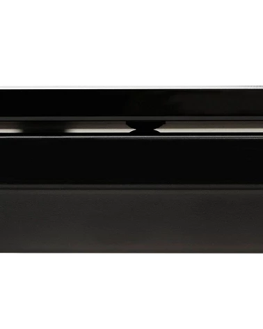 Bureau Métal peint noir 140 cm WARNER Verre noir trempé (10mm)