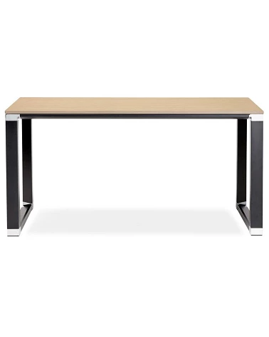 Bureau Métal peint noir 140 cm WARNER Bois couleur Naturelle