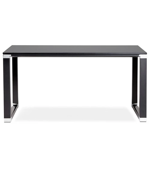 Bureau Métal peint noir 140 cm WARNER Bois noir