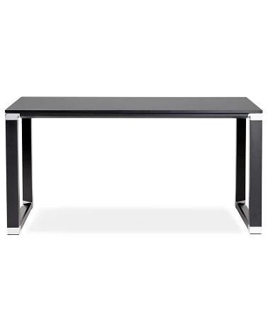 Bureau Métal peint noir 140 cm WARNER Bois noir