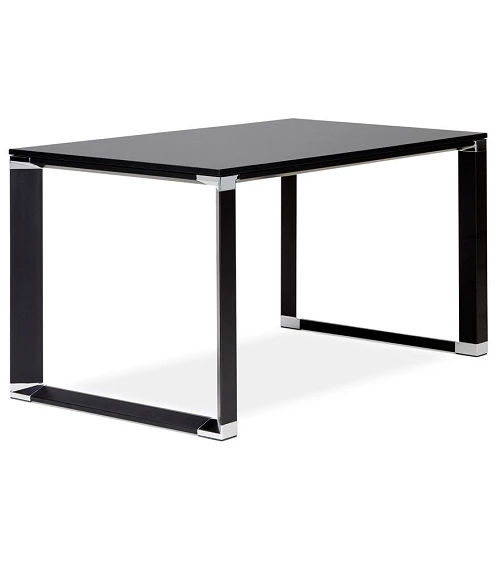 Bureau Métal peint noir 140 cm WARNER Bois noir