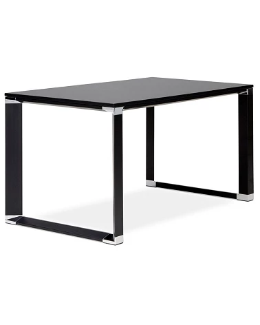 Bureau Métal peint noir 140 cm WARNER Bois noir