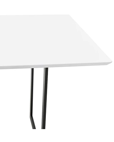 Bureau design métal noir 180 cm DOOR MDF laqué blanc mat