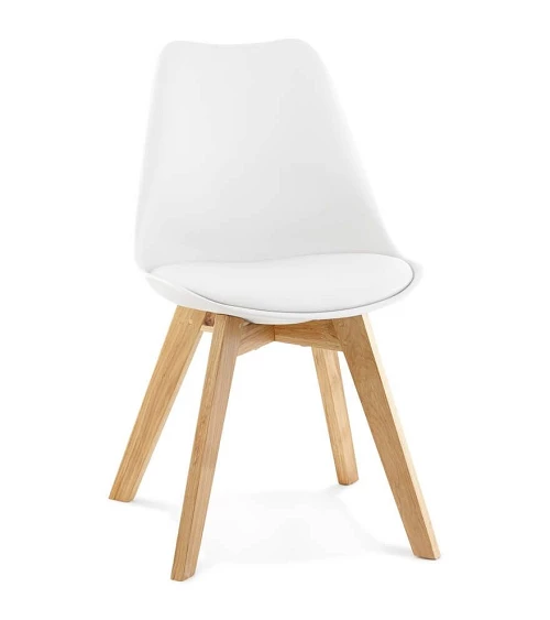 Chaise scandinave chêne massif Tylik Blanche