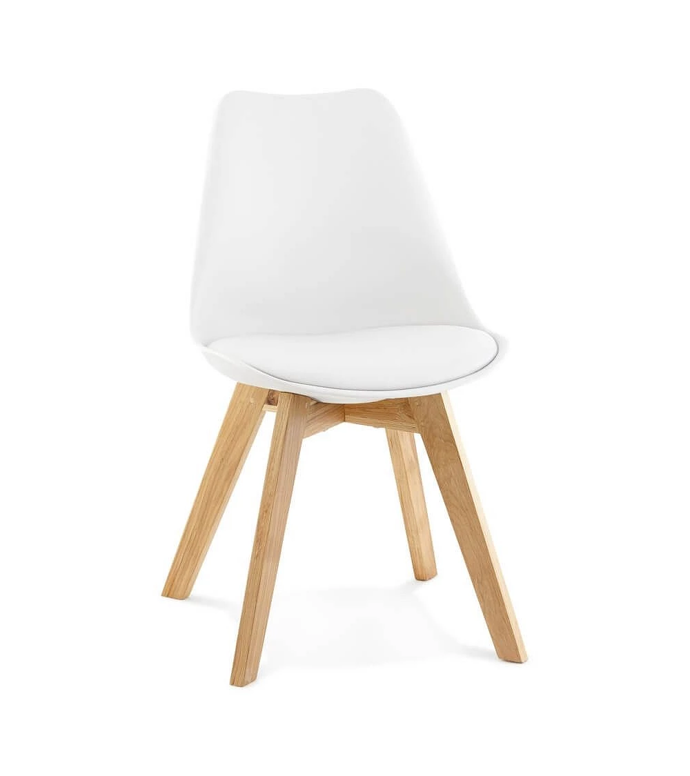 Chaise scandinave chêne massif Tylik Blanche