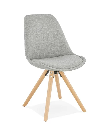 Chaise scandinave BRASA bois naturel tissu Gris