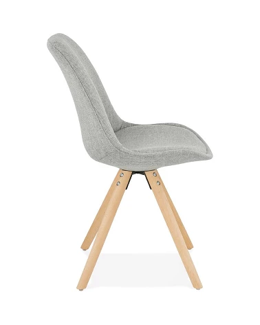 Chaise scandinave BRASA bois naturel tissu Gris