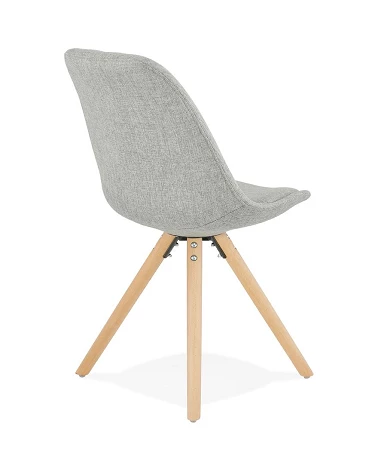 Chaise scandinave BRASA bois naturel tissu Gris