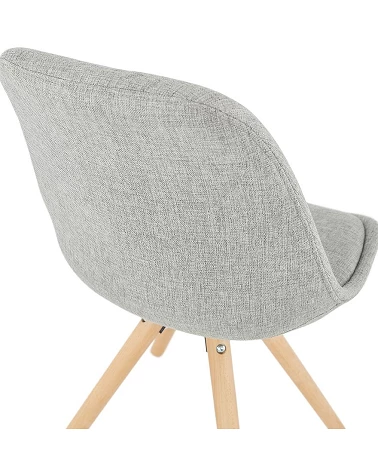 Chaise scandinave BRASA bois naturel tissu Gris