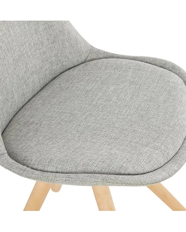 Chaise scandinave BRASA bois naturel tissu Gris