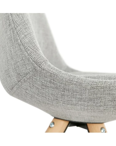 Chaise scandinave BRASA bois naturel tissu Gris