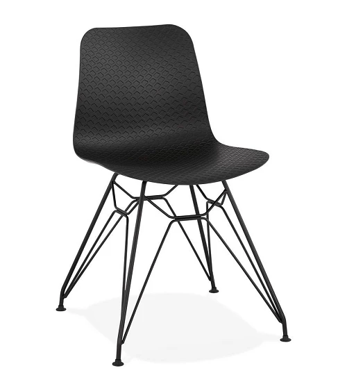 Chaise design Fifi métal et Poly Noir