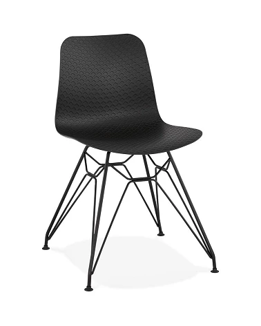 Chaise design Fifi métal et Poly Noir