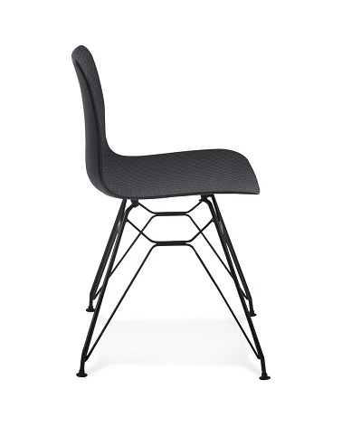 Chaise design Fifi métal et Poly Noir