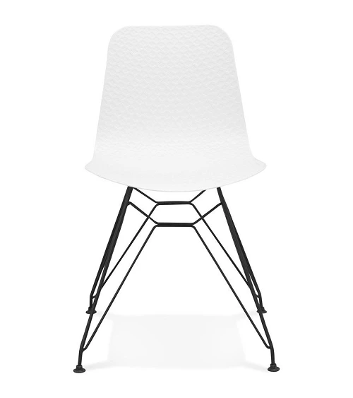 Chaise design Fifi métal et Poly Blanc