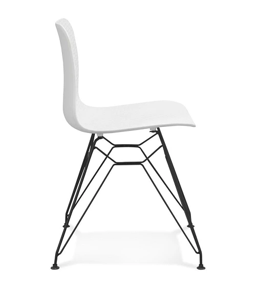 Chaise design Fifi métal et Poly Blanc