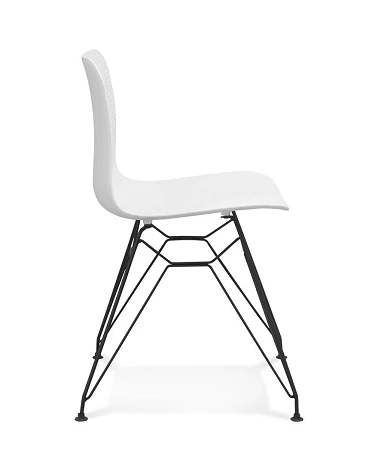 Chaise design Fifi métal et Poly Blanc