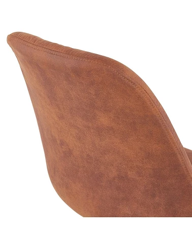 Chaise scandinave bois CHARLIE Microfibre Marron