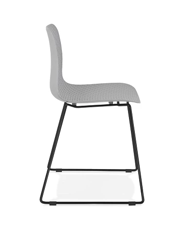 Chaise design Bee métal Noir et Poly Gris