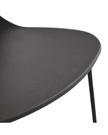 Chaise design Claudi métal Noir et Noir