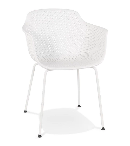 Chaise métal BUITE polymère blanc