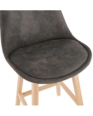 Chaise de bar design SVENKE Mini tissu Gris Foncé