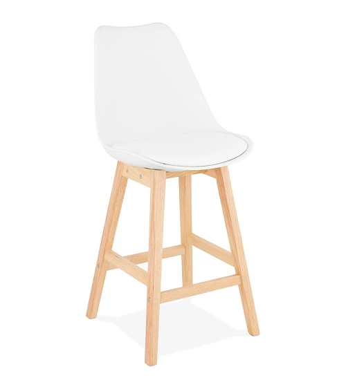 Tabouret de bar bois APRIL MINI poly Blanc