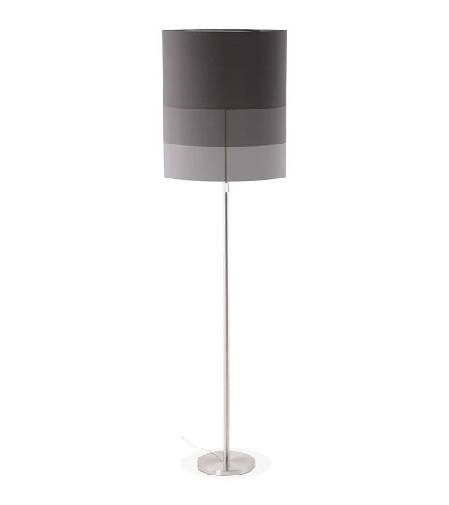 Lampadaire design Métal brossé Winona et Tissu Noir