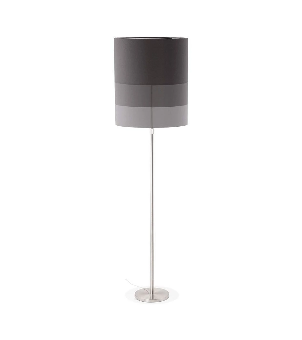 Lampadaire design Métal brossé Winona et Tissu Noir