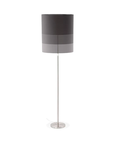 Lampadaire design Métal brossé Winona et Tissu Noir