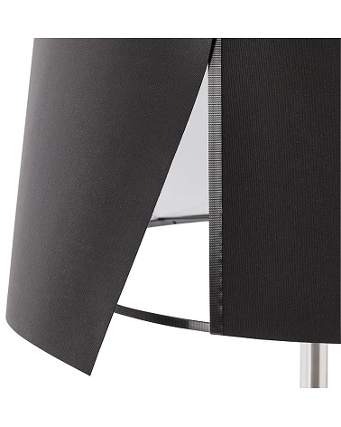 Lampadaire design Métal brossé Winona et Tissu Noir